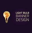 horizontal banner with 3d layer a light bulb vector image vector image