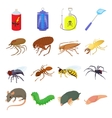 insect icons set cartoon style vector image vector image