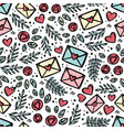 love letter mail hand drawn seamless pattern vector image vector image