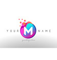 m dots letter logo with bubbles a letter design vector image