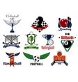 sports club or team emblems and icons vector image