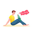 young man is communicating vector image