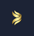 abstract wave fly gold logo vector image