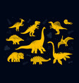 dinosaurs collection - set flat design style vector image vector image