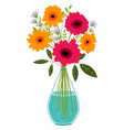 floral bouquet icon bright colorful flowers vector image