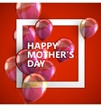 happy mothers day label with balloons vector image vector image