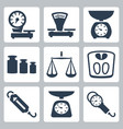 isolated scales balance icons set vector image vector image