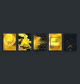 set abstract gold black posters realistic vector image