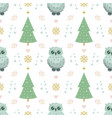 winter pattern with owl vector image vector image