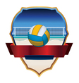 beach volleyball badge vector image vector image