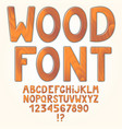 awesome wooden alphabet isolated on white vector image