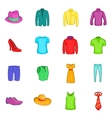 clothes icons set cartoon style vector image