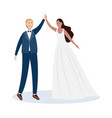 dancing bride and groom flat vector image vector image