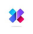 letter x logo sign gradient colorful vector image vector image