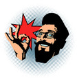 smiling hipster ok gesture vector image vector image