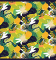 tropical fruits seamless juicy pattern green vector image