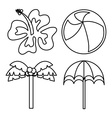 beach icon vector image vector image
