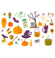 halloween holiday isolated objects set vector image