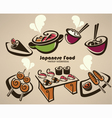 japanese food symbols vector image vector image