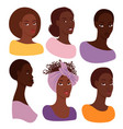 portraits 6 attractive dark-skinned women vector image vector image