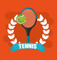 tennis racket and ball wreath banner vector image vector image