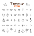hand drawn summer icon set beach icons collection vector image