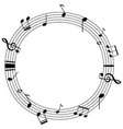 round frame template with music notes on scales vector image