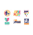run club logo templates collection tournament vector image