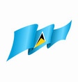 saint lucia flag wavy abstract background vector image