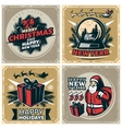 vintage christmas stamps set vector image