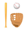 baseball equipment colorful flat set vector image