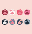 cat foot dog paw footprints set cute bear pet vector image vector image
