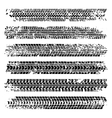 tire tracks with grunge texture set vector image