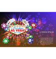 casino roulette playing cards wit falling chips vector image