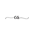 handwriting lowercase letter ca logo design vector image vector image