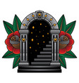 traditional stairs tattoo vector image vector image