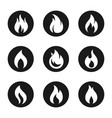 fire flame icon button set vector image vector image