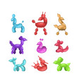 set of balloon animals giraffe mouse and horse vector image