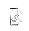 hand drawn doodle online auction icon isolated vector image