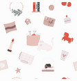 hygge seamless pattern with cozy things - basket vector image vector image