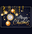 merry christmas lettering in frame vector image