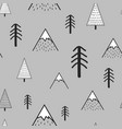 cute hand drawn seamless pattern with trees vector image vector image