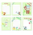 planner template with cute wild animals vector image