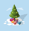christmas tree with gift boxes happy new year vector image