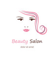 beautiful woman face on white background beauty vector image