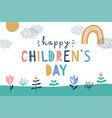 happy children day cute greeting card vector image