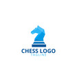 knight chess logo design template vector image