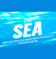 sea font set collection letters and numbers vector image