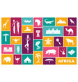 traditional symbols of africa flat icons vector image vector image