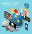 crowd work economy composition vector image vector image
